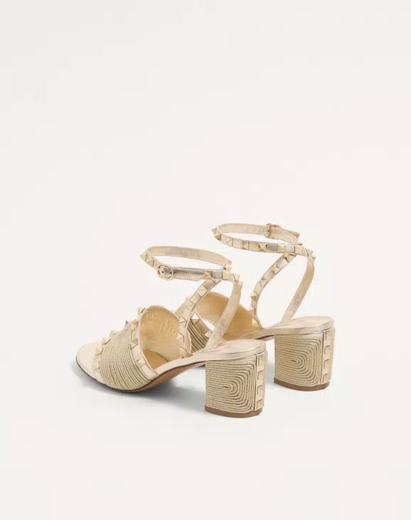 Valentino Rockstud Sandal In Laminated Nappa With Cornely Embroidery 60Mm - Image 4